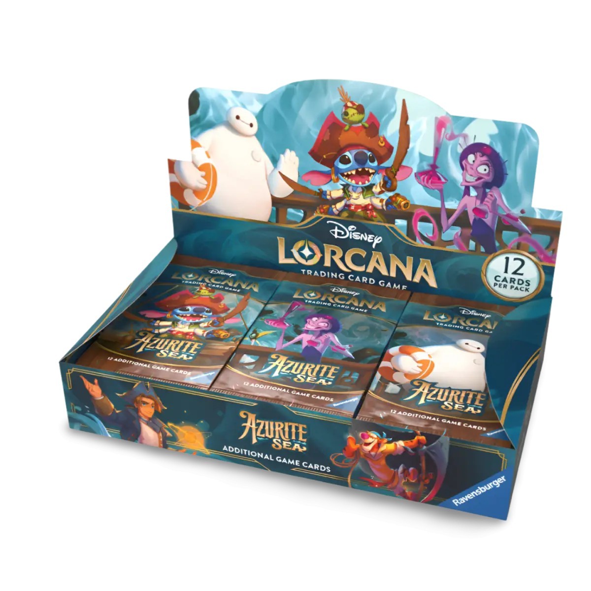 Disney Lorcana: Azurite Sea - Caja de Paquetes de refuerzo (24 unidades) (Inglés)